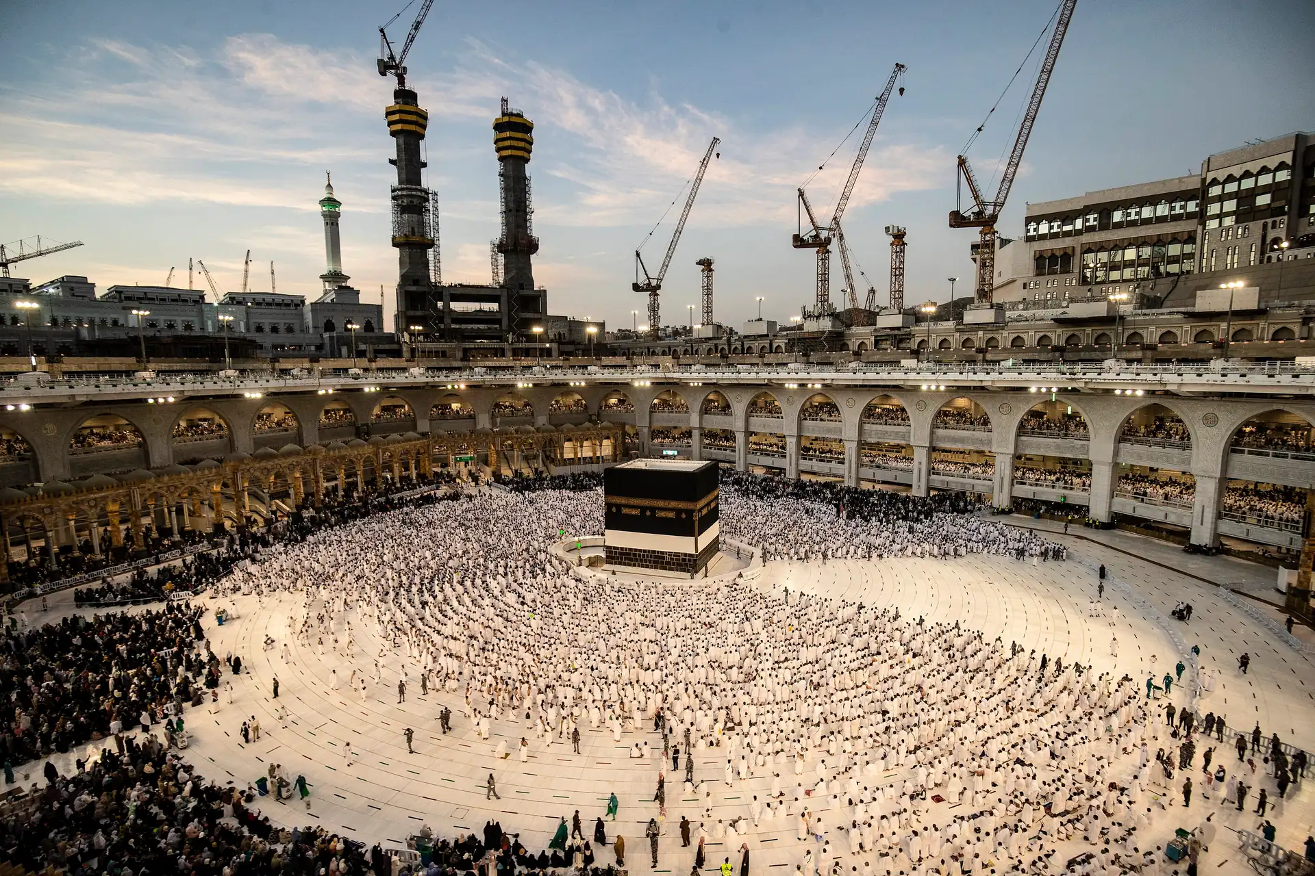 Masjid al-Haram in Makkah at dusk